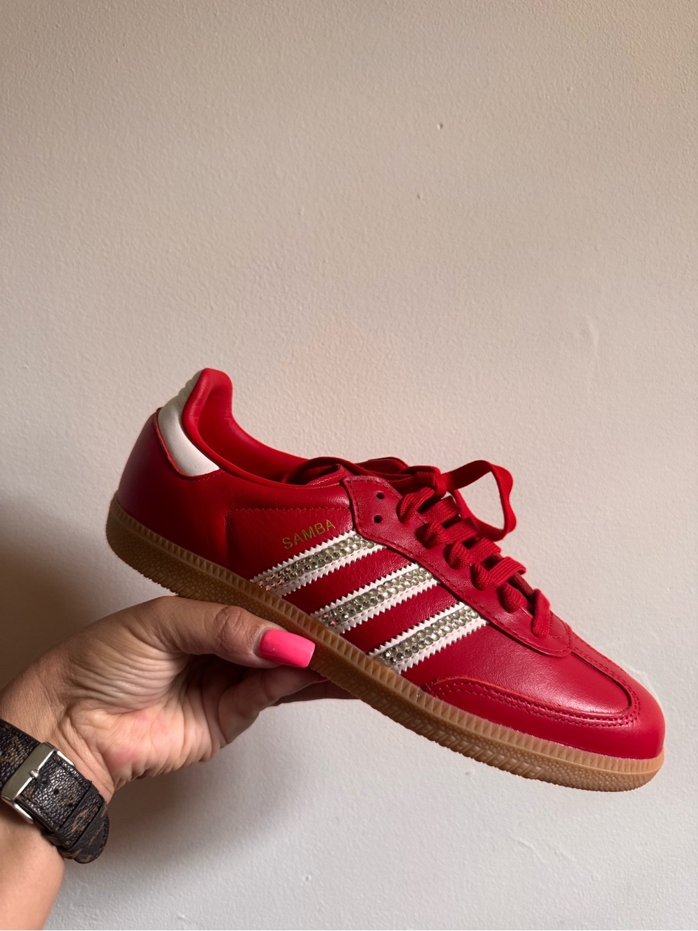 NWT Adidas Samba Sneakers in Red with Gum Sole - Picture 3 of 8